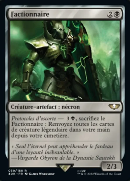 Factionnaire, carte Magic 40K 39 — extension Warhammer 40,000 Commander