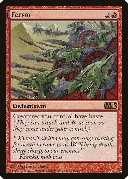 Fervor, Magic card M13 129 — Magic 2013 set