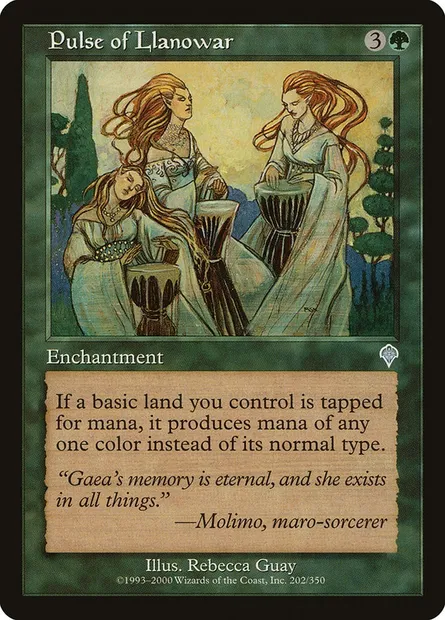 Pulsation de Llanowar, carte Magic INV 202 — extension Invasion