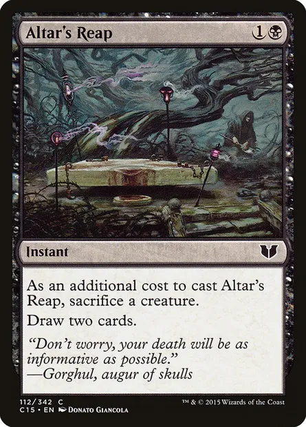Altar's Reap, Magic card C15 112 — Commander 2015 set
