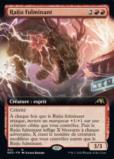 Raiju fulminant, carte Magic NEO 472 — extension Kamigawa: La Dynastie Néon