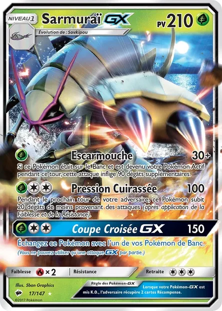 Sarmuraï GX, carte Pokémon BUS 17 — extension Ombres Ardentes