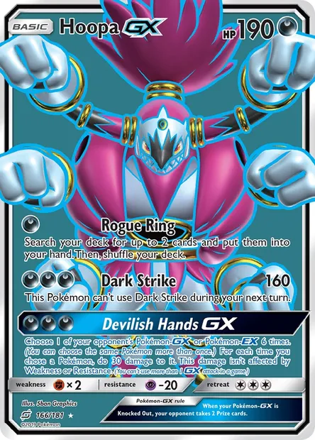 Hoopa GX, Pokémon card TEU 166 — Team Up set