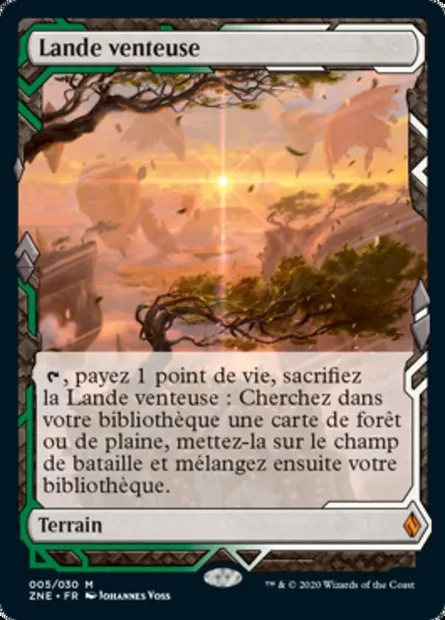 Lande venteuse, carte Magic ZNE 5 — extension Zendikar Rising Expeditions