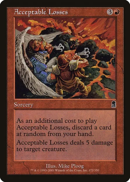 Acceptable Losses, Magic card ODY 172 — Odyssey set
