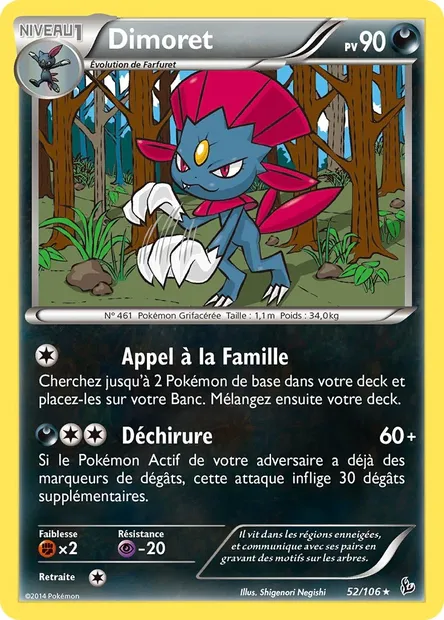 Dimoret, carte Pokémon FLF 52 — extension Étincelles