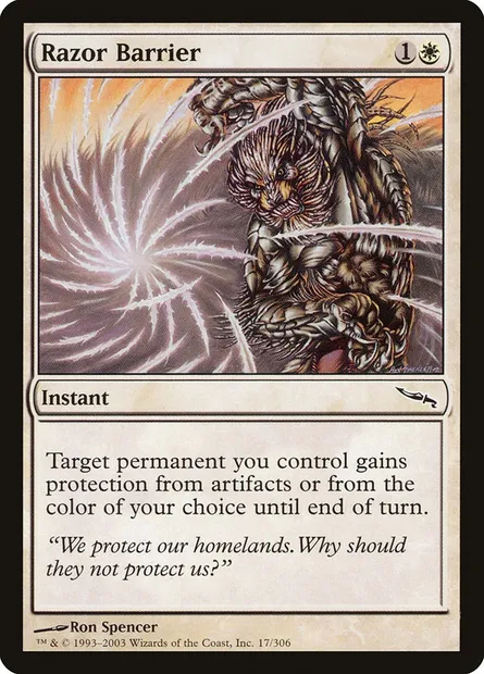 Razor Barrier, Magic card MRD 17 — Mirrodin set