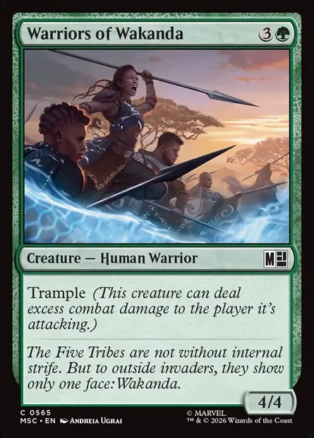 Warriors of Wakanda, Magic card MSC 565 — Marvel Super Heroes Commander set