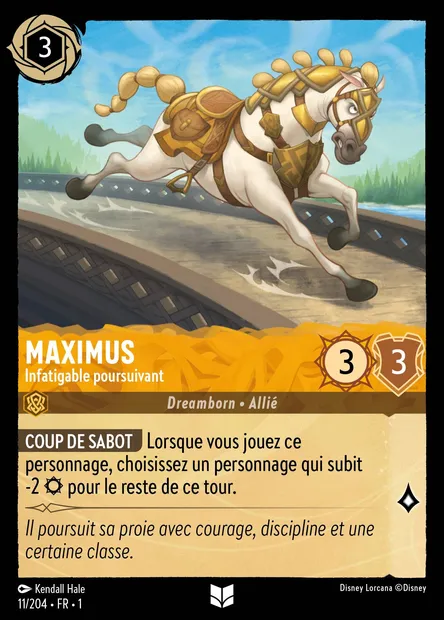Maximus - Infatigable poursuivant, carte Disney Lorcana CH1-011 — extension Premier Chapitre