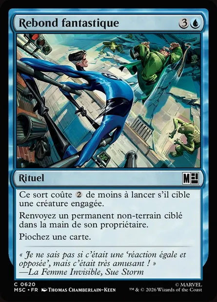 Rebond fantastique, carte Magic MSC 620 — extension Marvel Super Heroes Commander