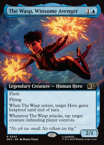 The Wasp, Winsome Avenger, Magic card MSC 343 — Marvel Super Heroes Commander set