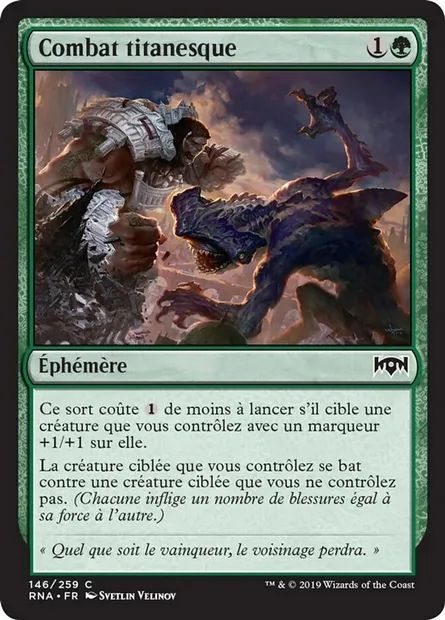 Combat titanesque, carte Magic RNA 146 — extension L'allégeance de Ravnica