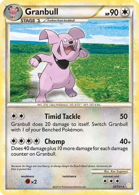 Granbull, Pokémon card HS 22 — HeartGold SoulSilver set