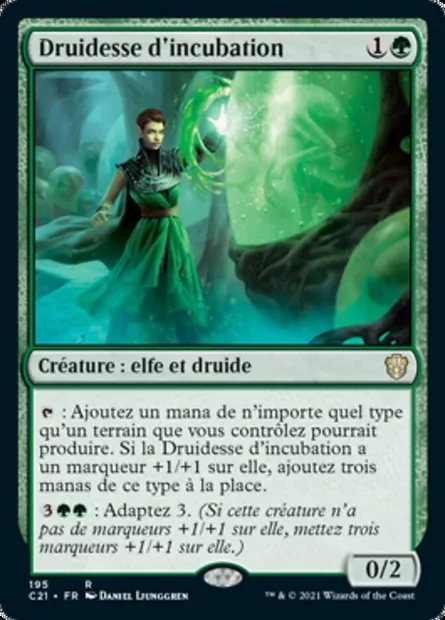 Druidesse d'incubation, carte Magic C21 195 — extension Commander 2021