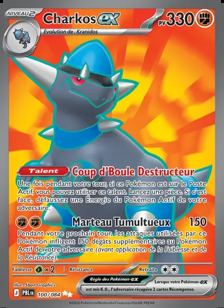 Charkos-ex, carte Pokémon PBL 100 — extension Nuit Noire