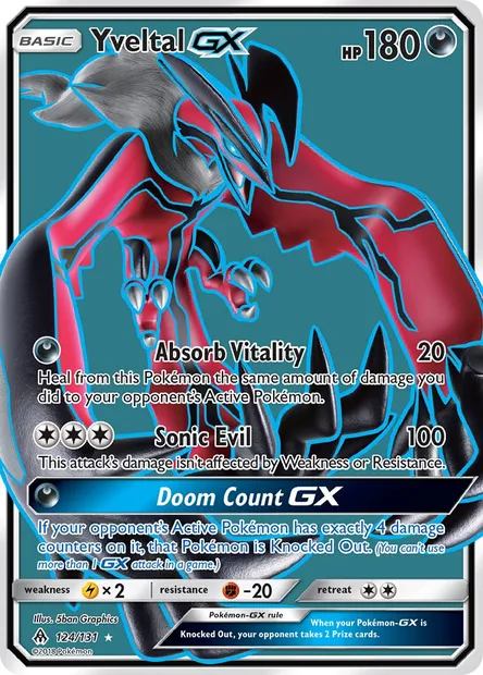 Yveltal GX, Pokémon card FLI 124 — Forbidden Light set