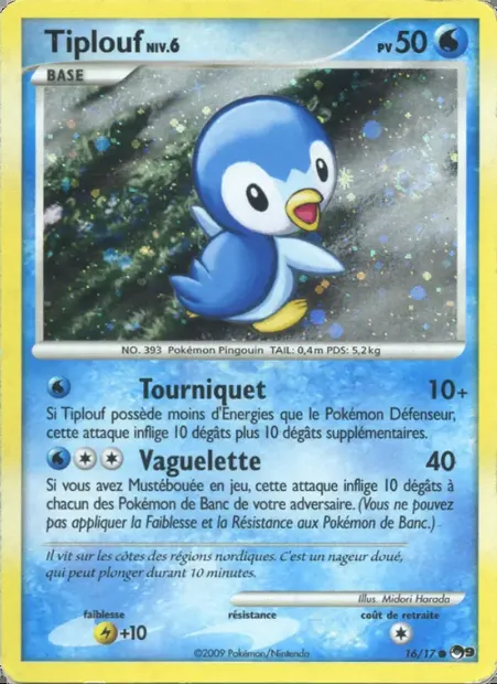 Tiplouf, carte Pokémon P9 16 — extension POP Série 9