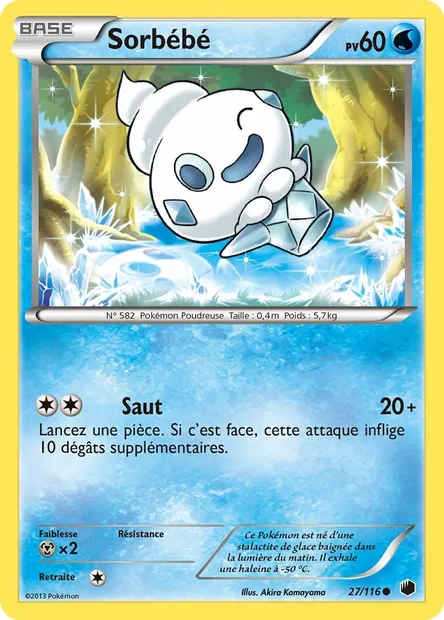 Sorbébé, carte Pokémon PLF 27 — extension Glaciation Plasma
