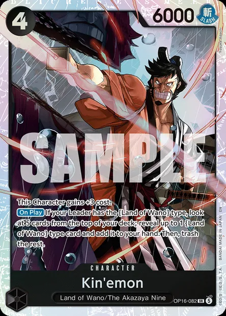 Kin'emon, One Piece card OP16-082 — THE TIME OF BATTLE set