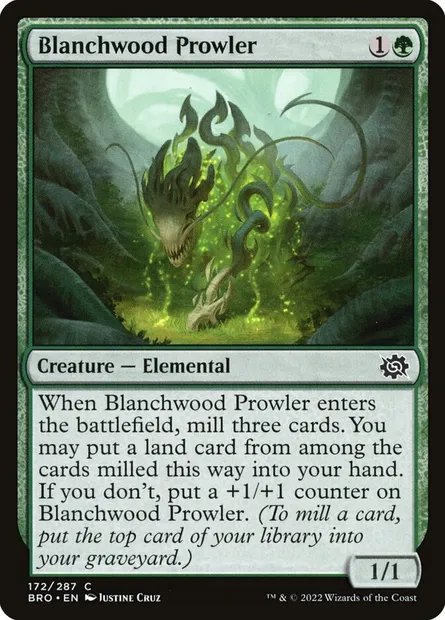 Blanchwood Prowler, Magic card BRO 172 — The Brothers' War set