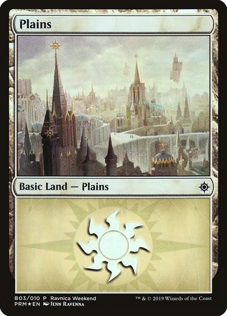 Plains, Magic card PRW2 B03 — RNA Ravnica Weekend set