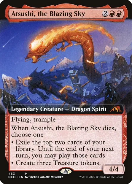 Atsushi, the Blazing Sky, Magic card NEO 463 — Kamigawa: Neon Dynasty set