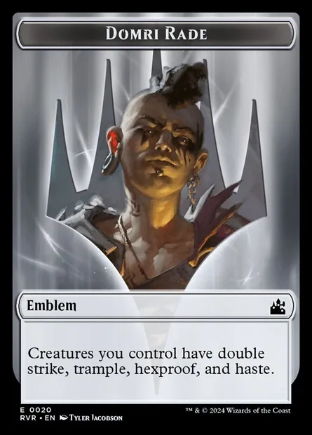 Domri Rade Emblem, carte Magic TRVR 20 — extension Ravnica Remastered Tokens