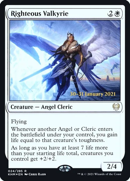 Valkyrie juste, carte Magic PKHM 24s — extension Kaldheim Promos