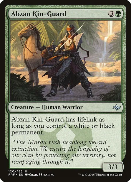 Abzan Kin-Guard, Magic card FRF 120 — Fate Reforged set