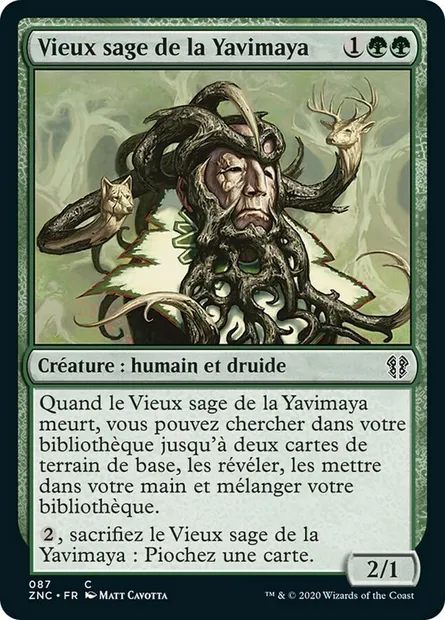 Vieux sage de la Yavimaya, carte Magic ZNC 87 — extension Zendikar Rising Commander