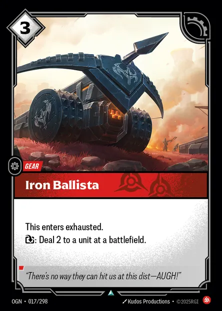 Iron Ballista, Riftbound card OGN 017 — Origins set