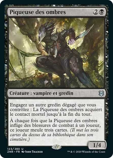 Piqueuse des ombres, carte Magic ZNR 123 — extension Renaissance de Zendikar