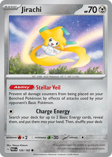 Jirachi, Pokémon card PAR 126 — Paradox Rift set