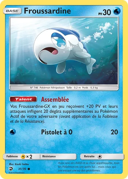 Froussardine, carte Pokémon DRM 31 — extension Majesté Des Dragons
