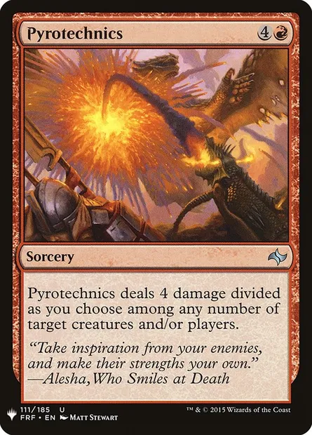 Pyrotechnie, carte Magic PLST FRF-111 — extension The List