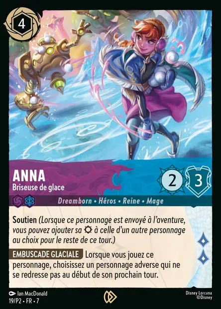 Anna - Briseuse de glace, carte Disney Lorcana P2-019 — extension P2