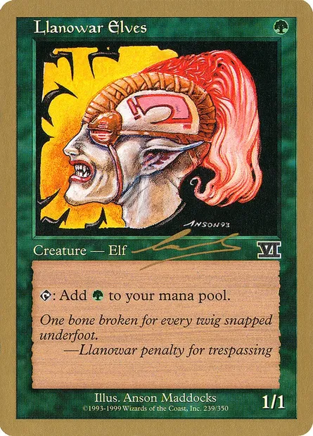 Llanowar Elves, Magic card WC00 nl239 — World Championship Decks 2000 set