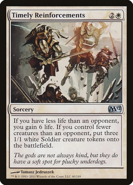 Timely Reinforcements, Magic card M12 40 — Magic 2012 set