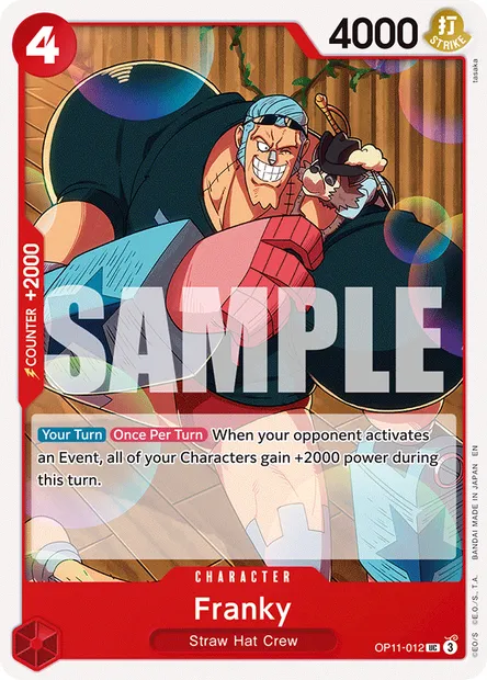 Franky, One Piece card OP11-012 — A FIST OF DIVINE SPEED set