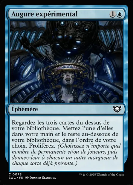 Augure expérimental, carte Magic EOC 73 — extension Edge of Eternities Commander