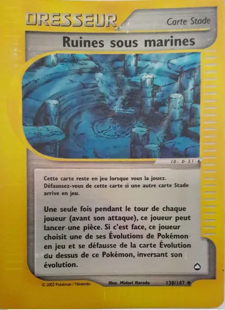Ruines sous marines, carte Pokémon AQ 138 — extension Aquapolis