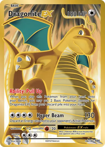 Dragonite EX, Pokémon card EVO 106 — Evolutions set