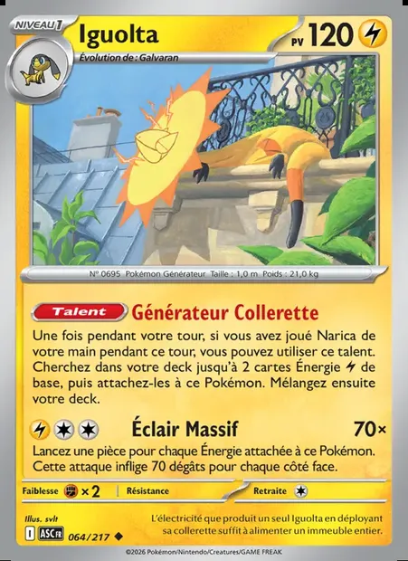 Iguolta, carte Pokémon ASC 064 — extension Héros Transcendants
