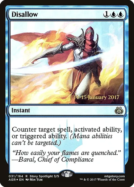 Disallow, Magic card PAER 31s — Aether Revolt Promos set