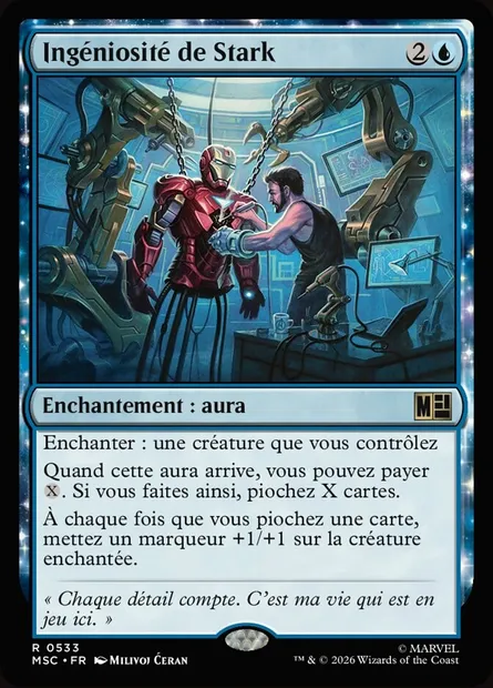 Ingéniosité de Stark, carte Magic MSC 533 — extension Marvel Super Heroes Commander