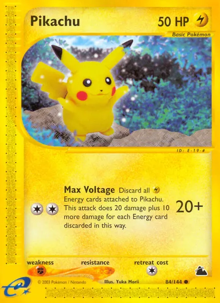 Pikachu, Pokémon card SK 84 — Skyridge set