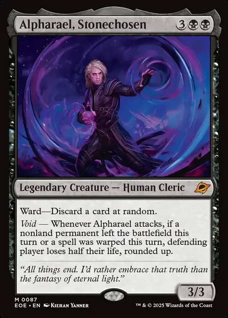 Alpharael, Stonechosen, Magic card EOE 87 — Edge of Eternities set