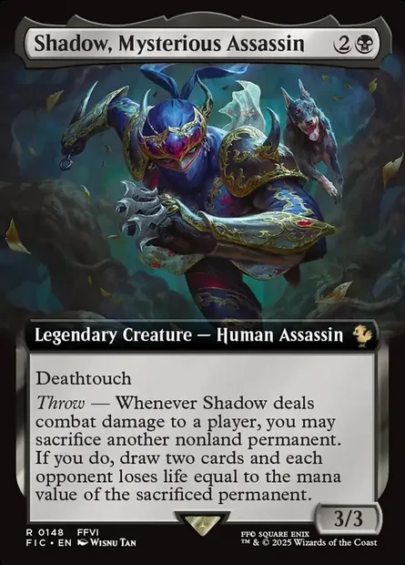 Shadow, Mysterious Assassin, Magic card FIC 148 — Final Fantasy Commander set