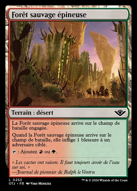 Forêt sauvage épineuse, carte Magic OTJ 253 — extension Outlaws of Thunder Junction