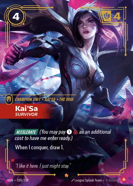 Kai'Sa, Riftbound card OGN 039 — Origins set